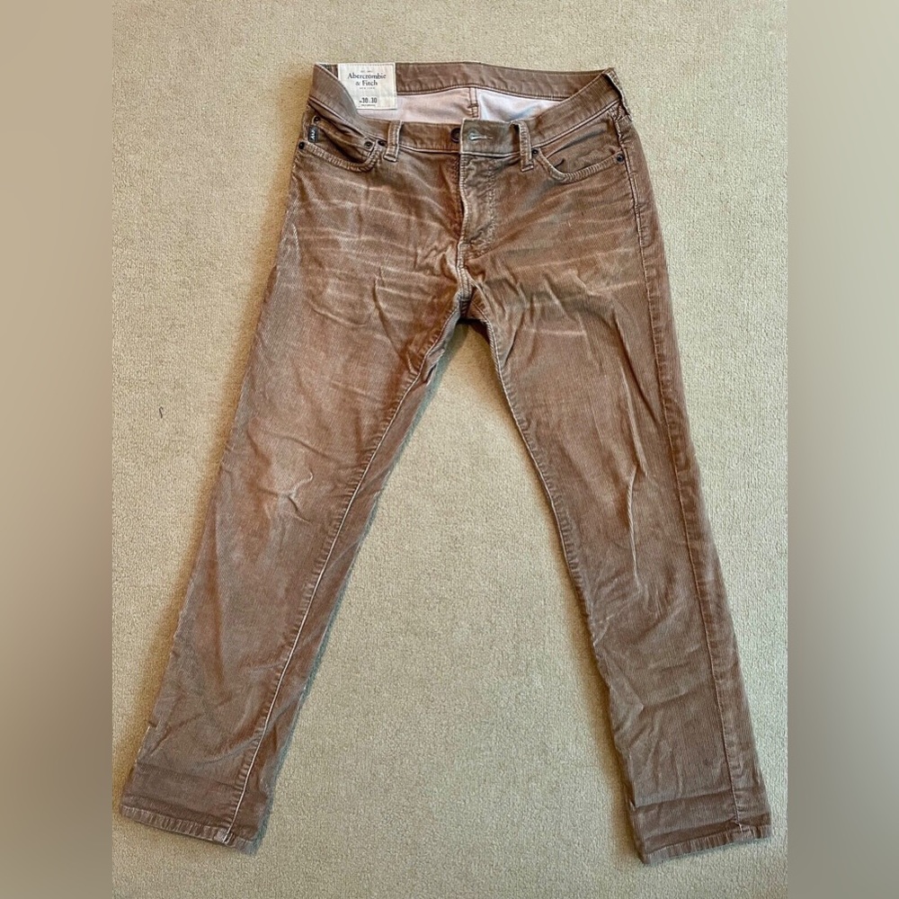 Abercrombie & Fitch skinny corduroy pants tan 30x30